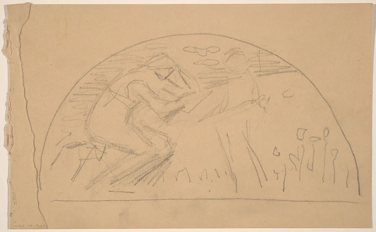 Study for a Lunette [recto] by Charles Sprague Pearce, drawing, 1890-1897