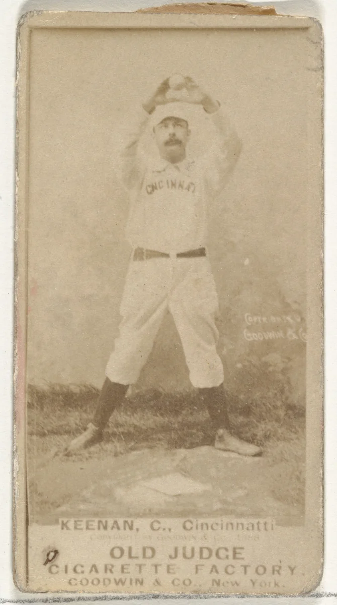 James William "Jim" Keenan, Catcher, Cincinnati, from the Old Judge series (N172) for Old Judge Cigarettes by Goodwin & Company, photograph, 1887-1890