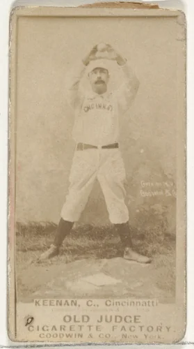 James William "Jim" Keenan, Catcher, Cincinnati, from the Old Judge series (N172) for Old Judge Cigarettes by Goodwin & Company, photograph, 1887-1890