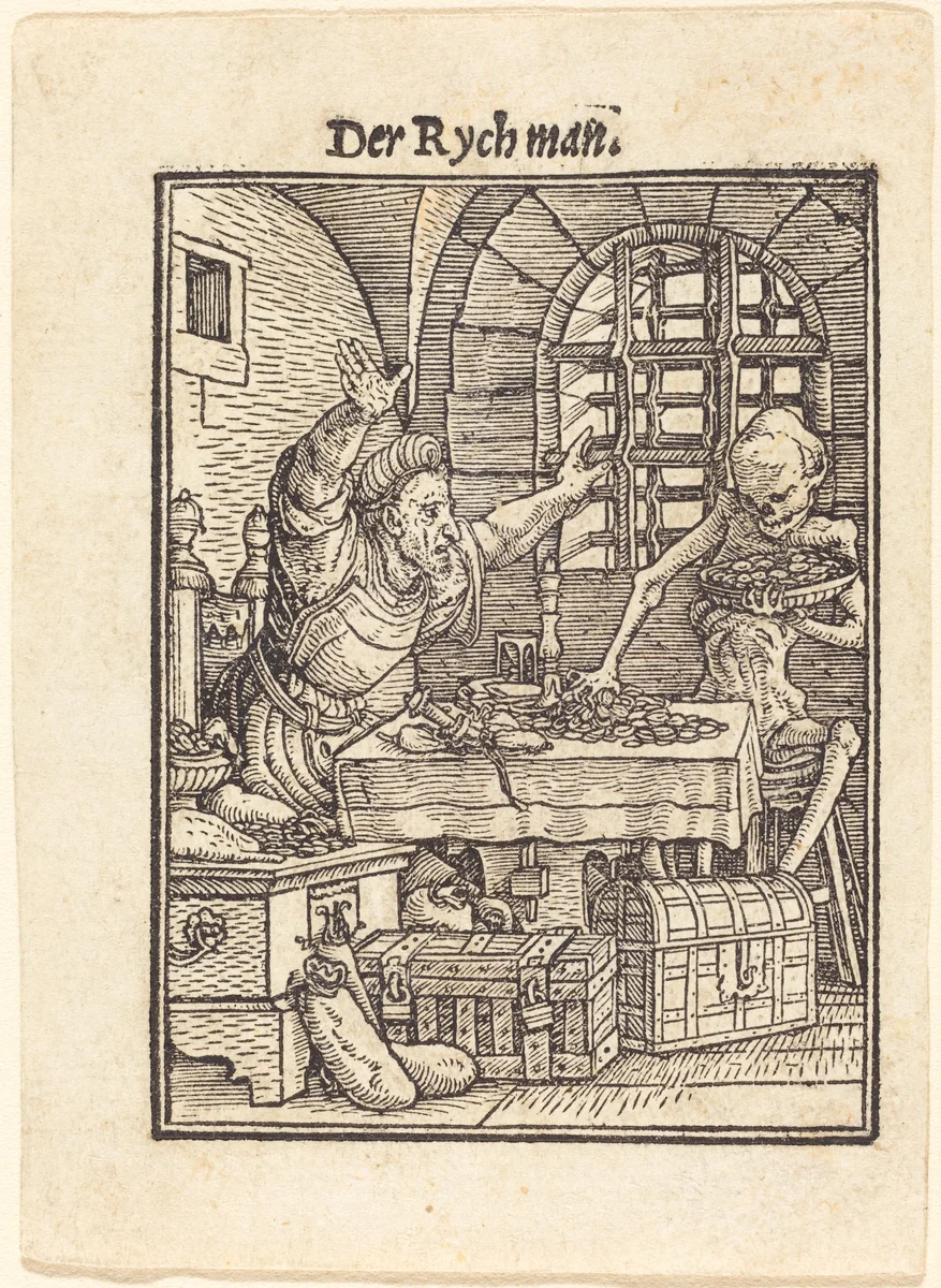Der Rychman (The Rich Man) by Hans Lützelburger, print, 1521-1531
