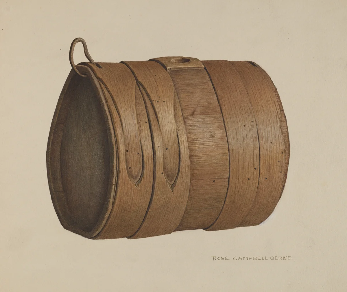 Antique Liquor Keg by Rose Campbell-Gerke, index of american design, 1941