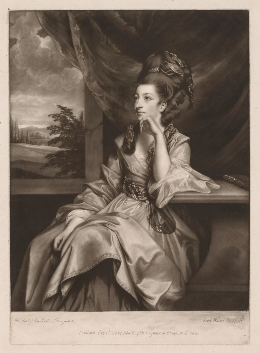 Catherine Bunbury by James Watson, print, 1778