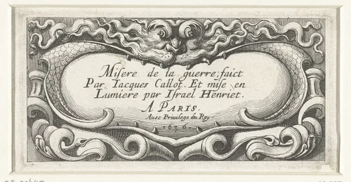 Titelprent voor de prentserie 'De gruwelen van de oorlog (klein)' / 'Misere de la guerre' by Abraham Bosse, print, 1636