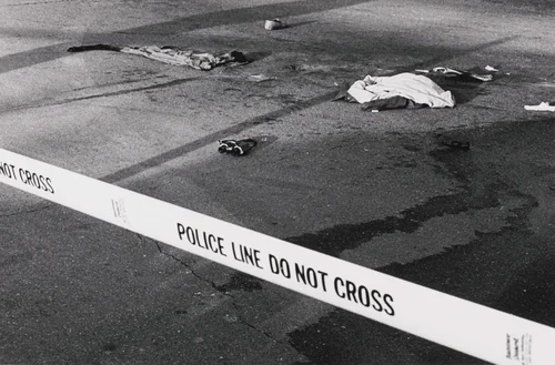Police Line/Do Not Cross by Jim Goldberg, photograph, 1990