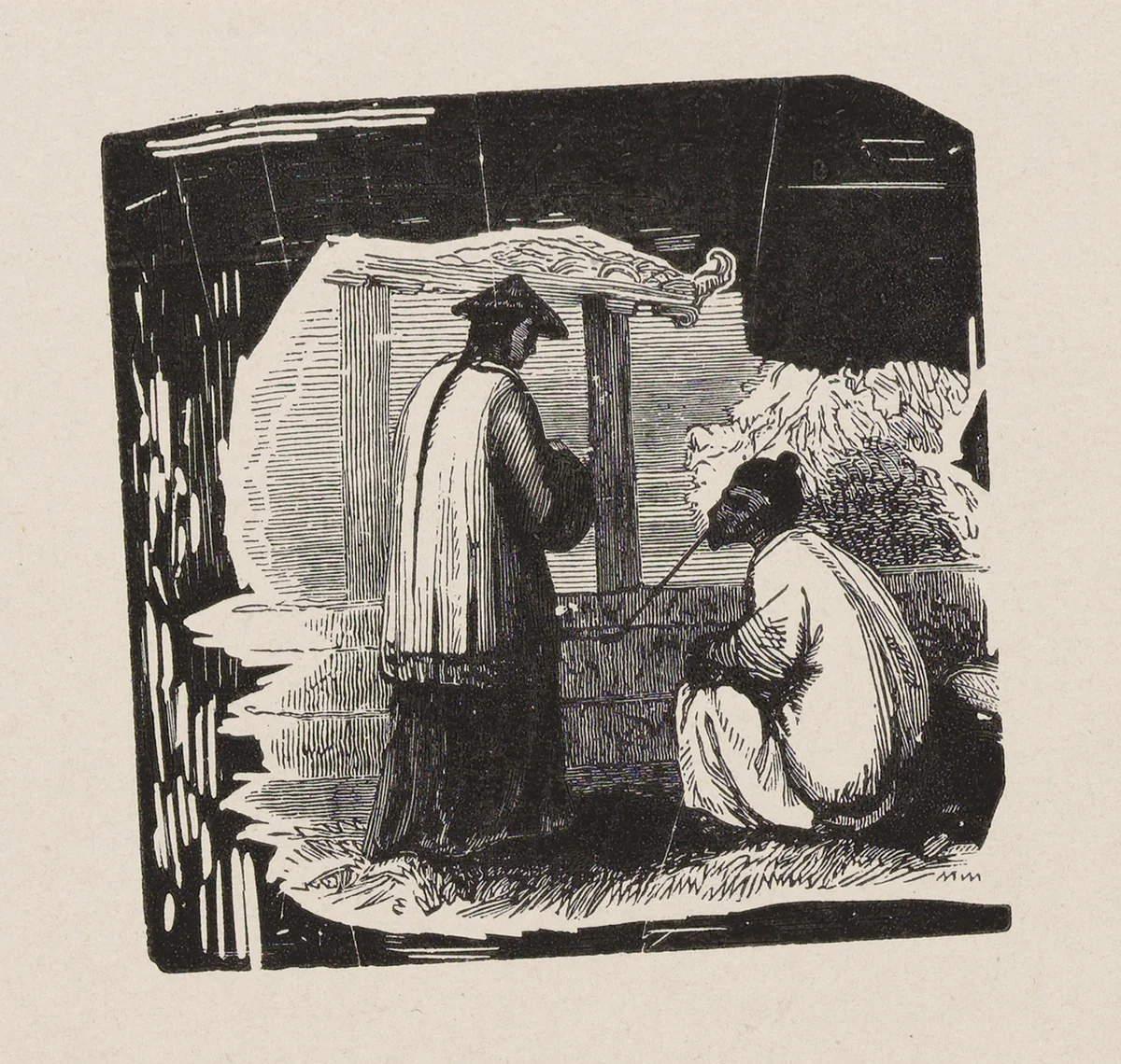 Furrier / Pipe Smoker by Virginia Granbery, print, 1852-1862