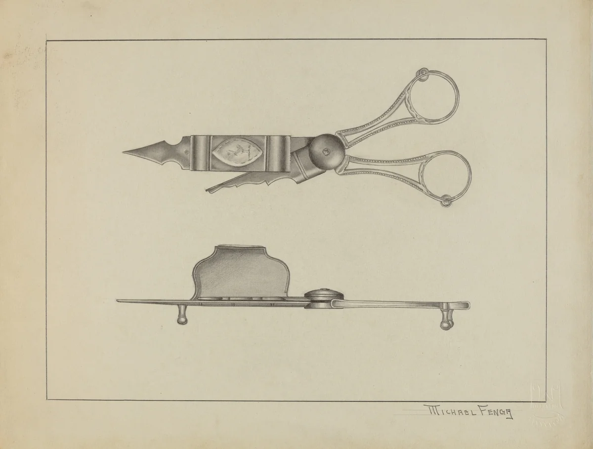 Silver Candle Snuffer by Michael Fenga, index of american design, 1936