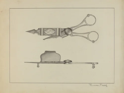Silver Candle Snuffer by Michael Fenga, index of american design, 1936