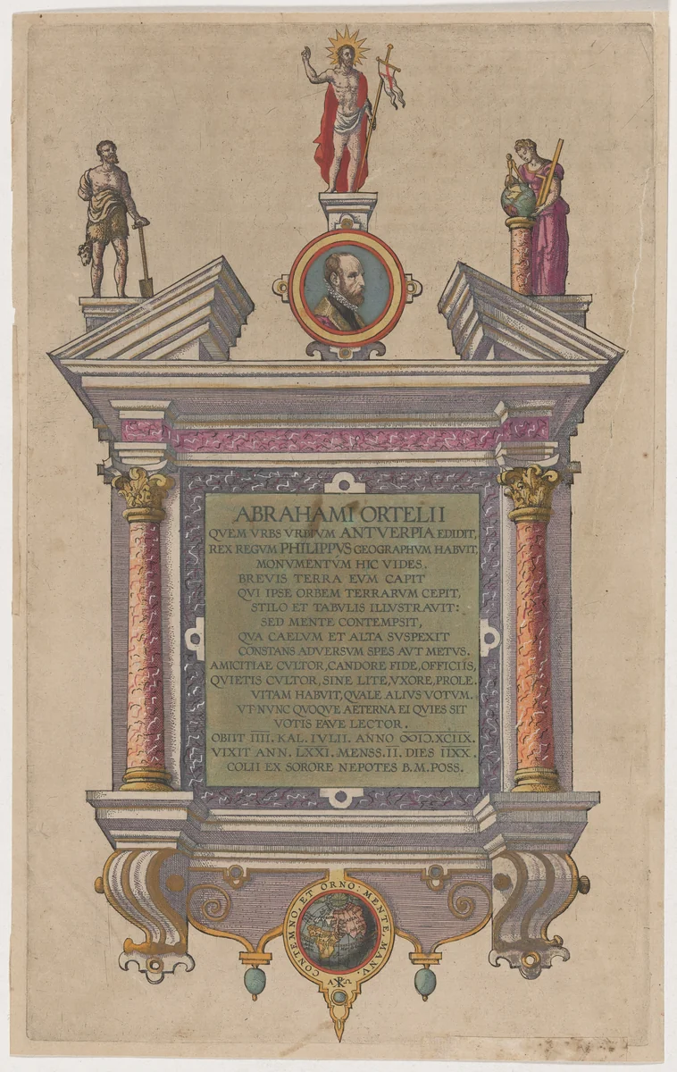 Title Page to Abraham Ortelius, Theatrum Orbis Tenarum by Unknown 19th Century, print, 1598