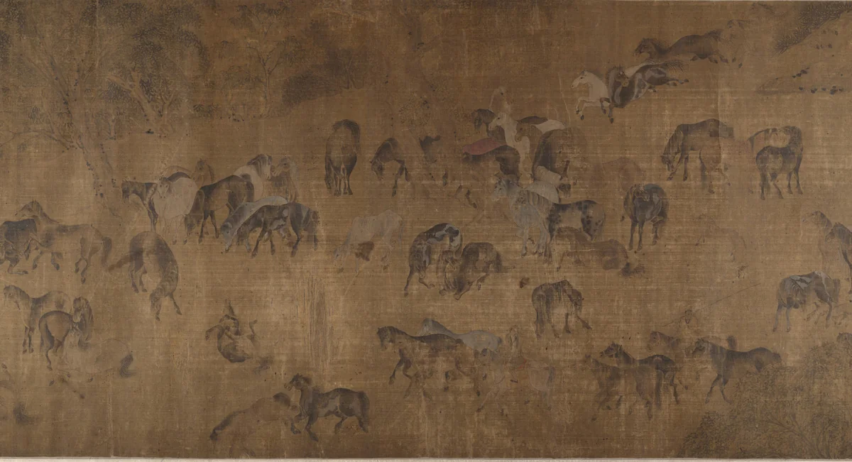 The Hundred Horses by Unidentified Artist, painting, 1368-1644
