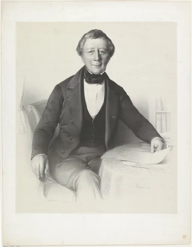 Portret van A.J. Helmich by Wilhelmus Cornelis Chimaer van Oudendorp, print, 1851