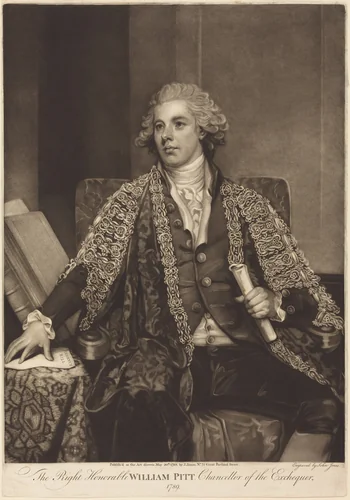 William Pitt by John Jones; George Romney, print, 1789