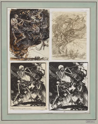 La Mort et les Passions fondant sur la terre by Auguste Louis Lepère, drawing, 1914
