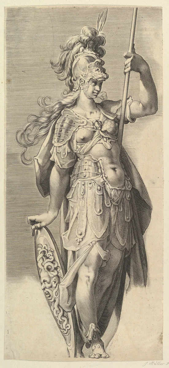 Minerva by Jan Muller, print, 1595-1605