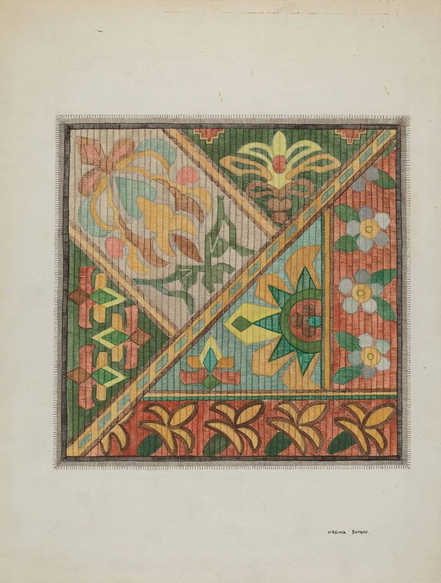 Sofa - Pillow Top by Virginia Bufano, index of american design, 1937