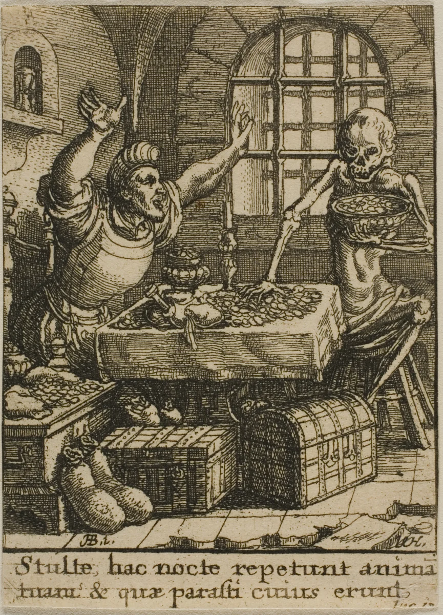 The Rich Man and Death by Wenceslaus Hollar
Hans Holbein the younger, print, 1651