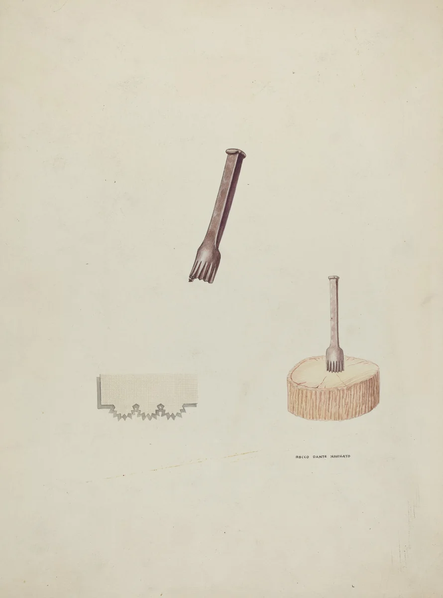 Plinker and Wood Block by Rocco Navigato, index of american design, 1935-1942