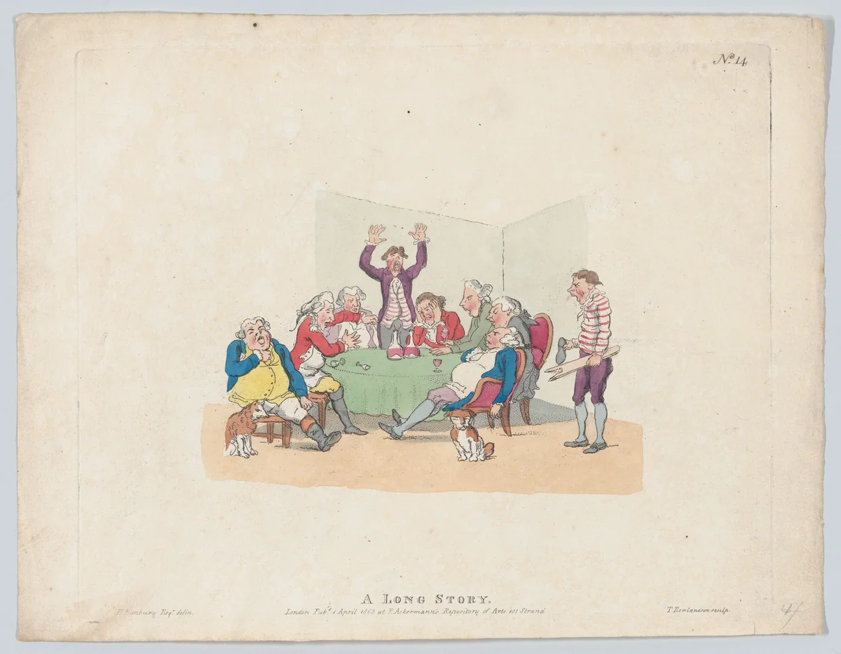 A Long Story by Thomas Rowlandson, print, 1803