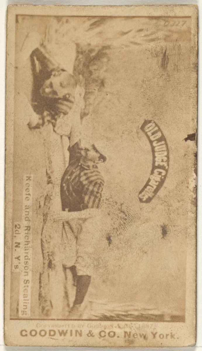 Keefe and Richardson Stealing 2nd Base, New York, from the Old Judge series (N172) for Old Judge Cigarettes by Goodwin & Company, photograph, 1887-1890
