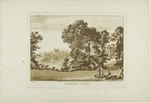 Chepstow Castle, plate four from Twelve Views in Wales by Paul Sandby, print, 1777