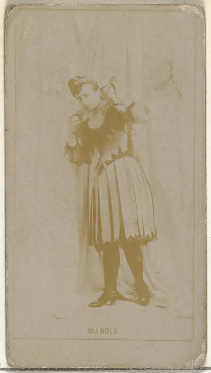 Miss Manola, from the Actors and Actresses series (N145-8) issued by Duke Sons & Co. to promote Duke Cigarettes by W. Duke, Sons & Co., photograph, 1890-1895