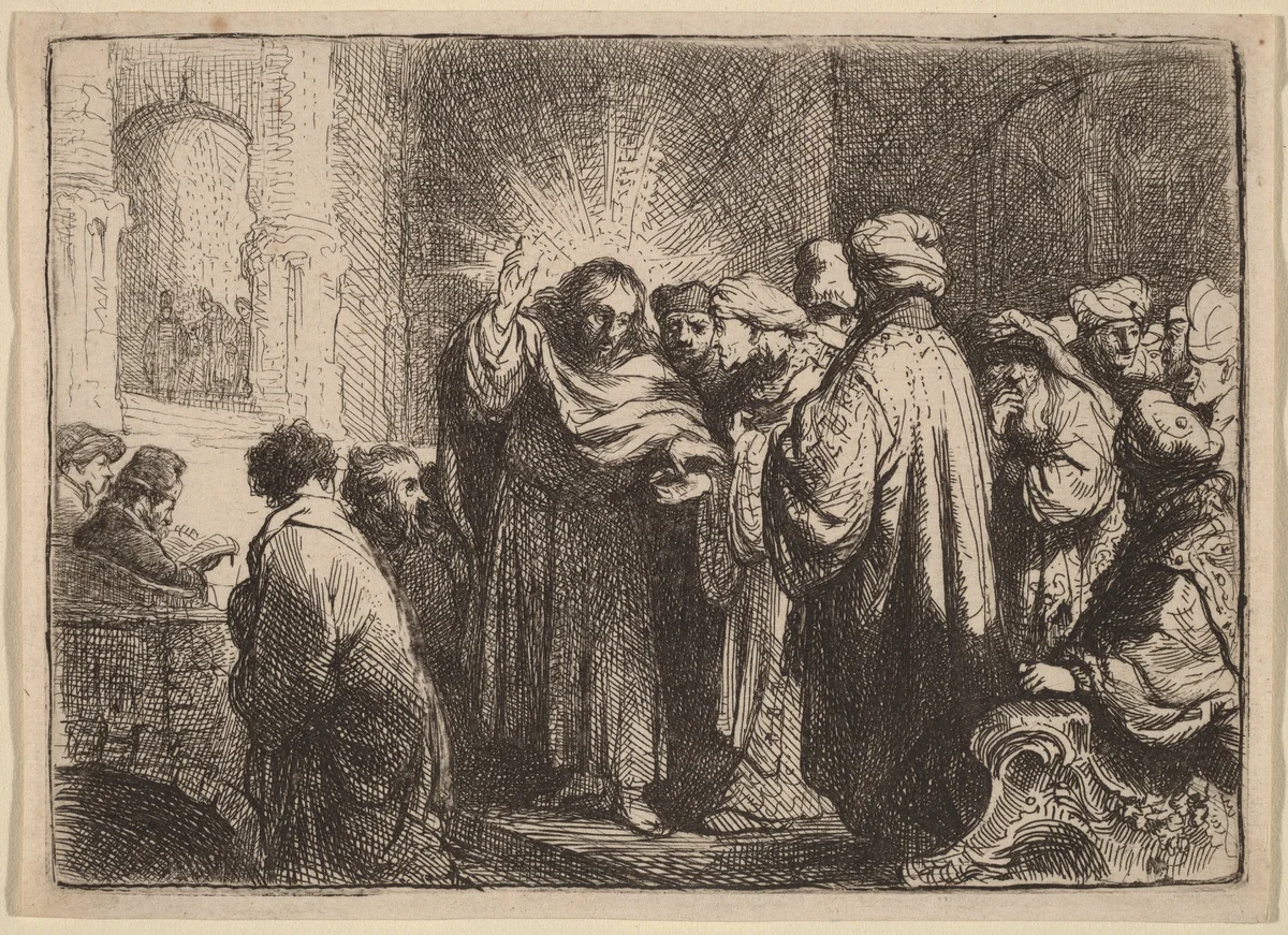 The Tribute Money by Rembrandt van Rijn, print, 1635