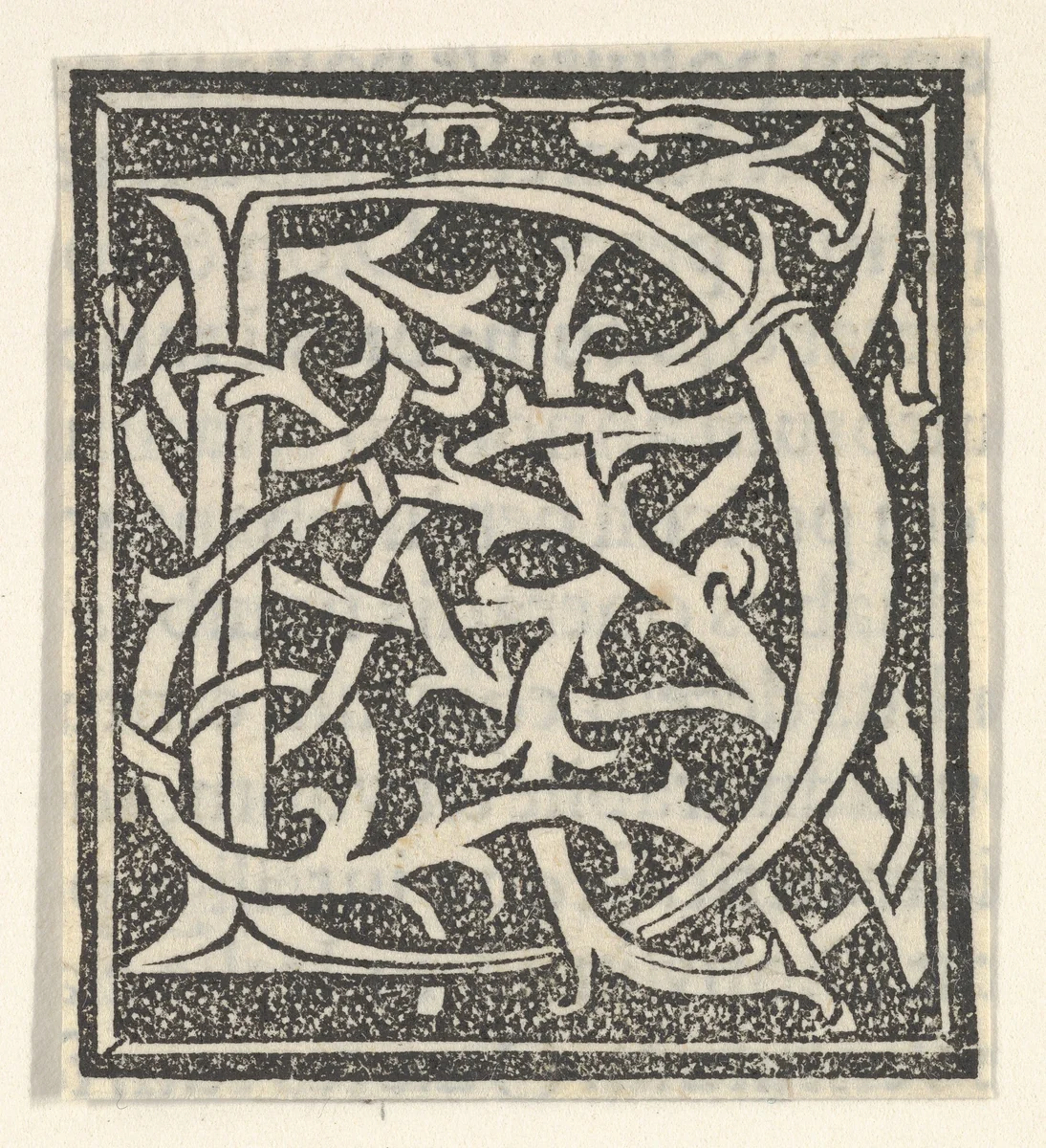 Initial letter D on patterned background by anonymous, print, 1520