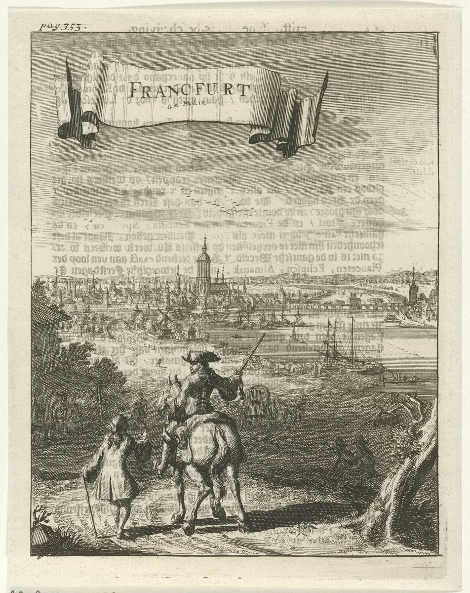 Gezicht op Frankfurt am Main by Jan Lamsvelt, print, 1700