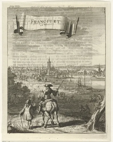 Gezicht op Frankfurt am Main by Jan Lamsvelt, print, 1700