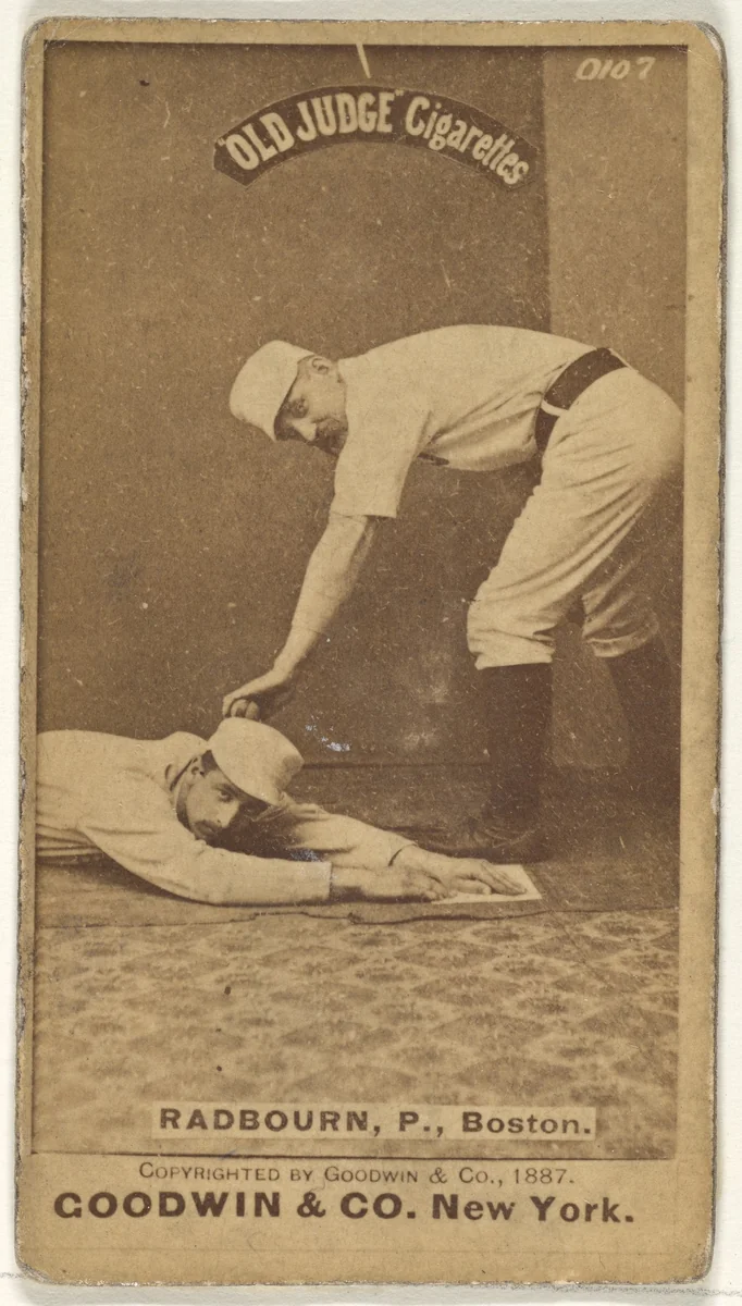 Radbourn, Pitcher, Boston, from the Old Judge series (N172) for Old Judge Cigarettes by Goodwin & Company, photograph, 1887