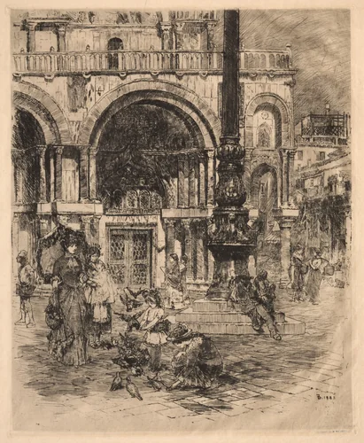 Piazza San Marco, Venice by Frank Duveneck, print, 1883