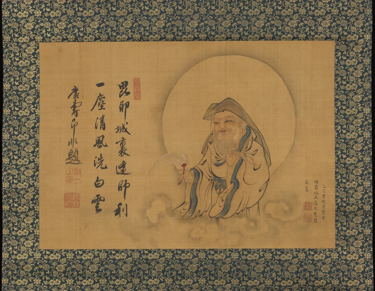 The Lay Buddhist Vimalakirti by Yiran Xingrong, painting, 1665
