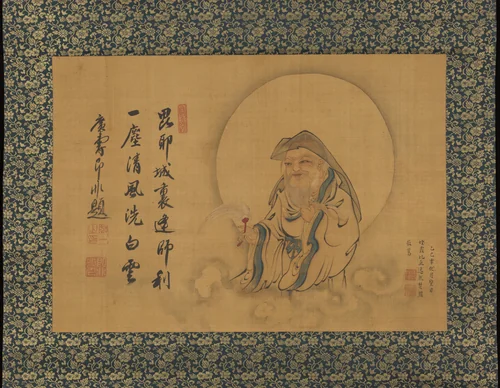 The Lay Buddhist Vimalakirti by Yiran Xingrong, painting, 1665