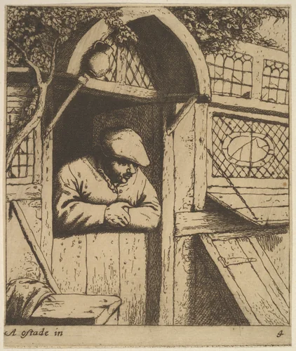 Peasant by Adriaen van Ostade, print, 1610-1685