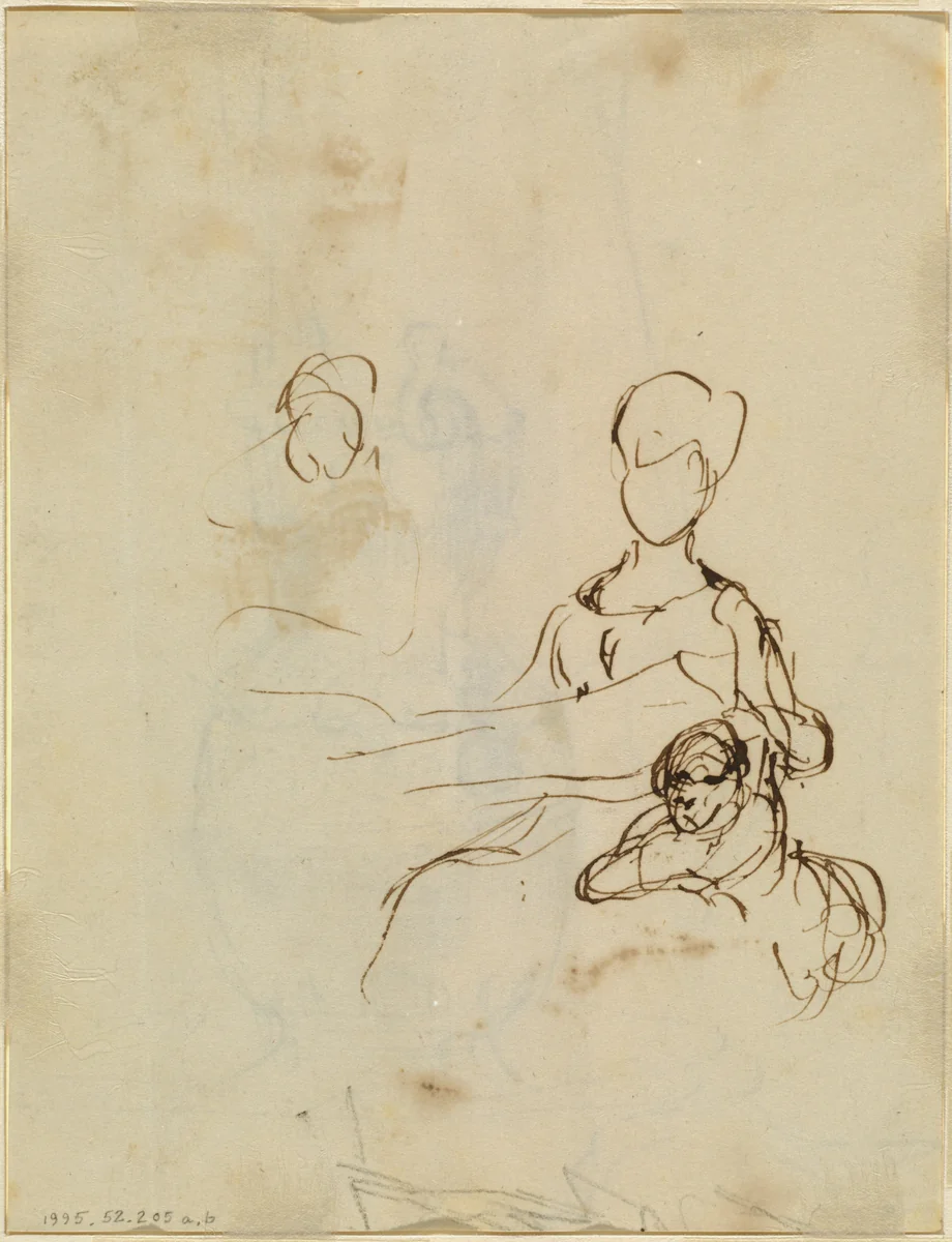 Study of a Mother and Child [verso] by Sir David Wilkie, drawing, 1785-1841
