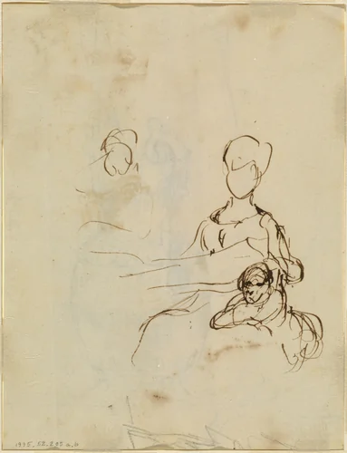 Study of a Mother and Child [verso] by Sir David Wilkie, drawing, 1785-1841