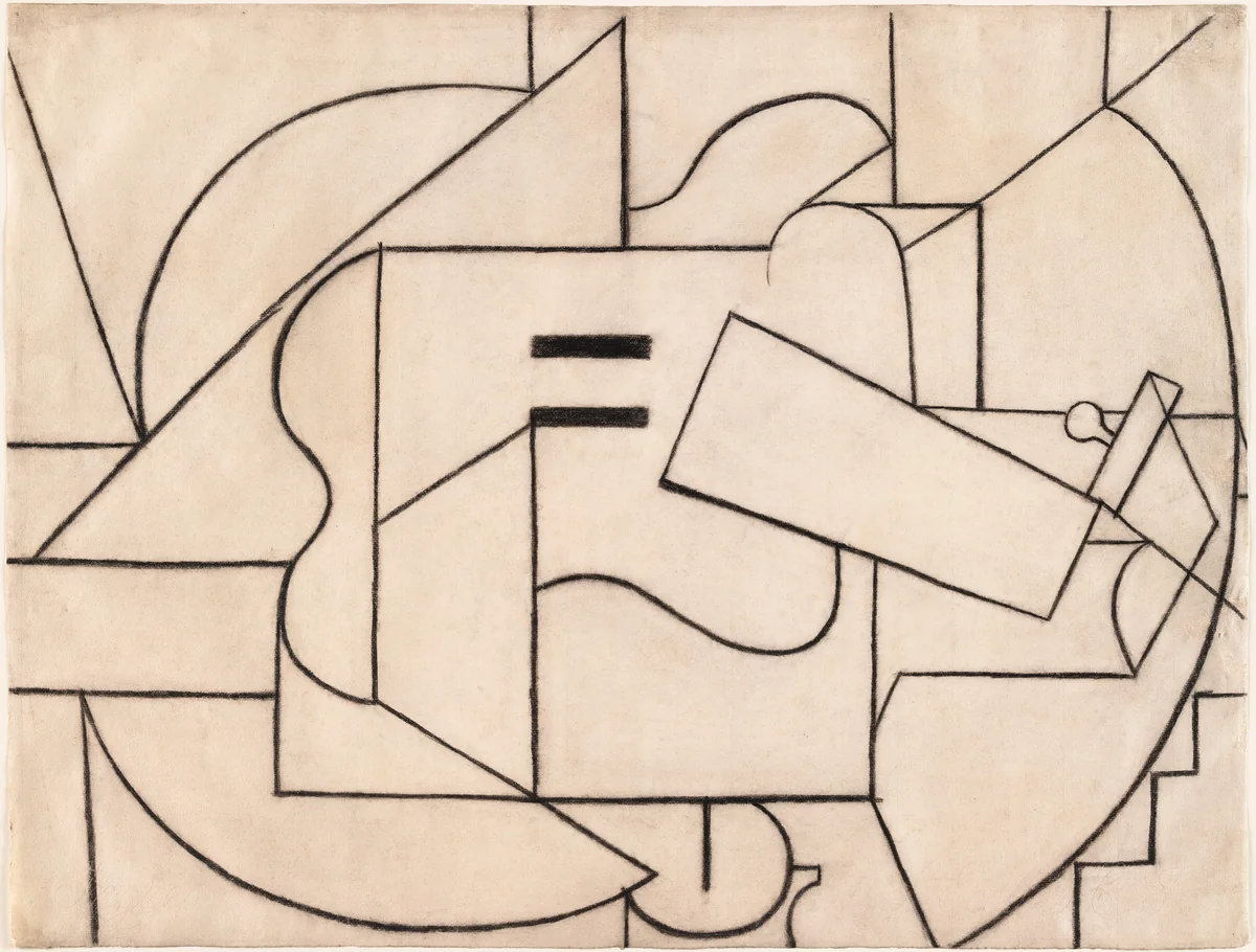 Guitar by Pablo Picasso, drawing, 1912