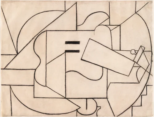 Guitar by Pablo Picasso, drawing, 1912