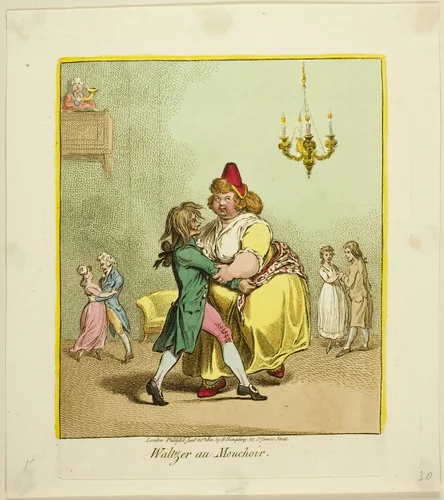Waltzer au Mouchoir by James Gillray, print, 1800