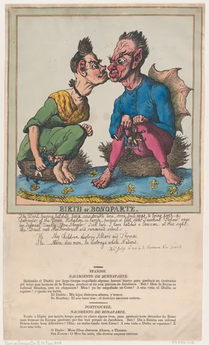 Birth of Bonoparte by Thomas Rowlandson, print, 1808