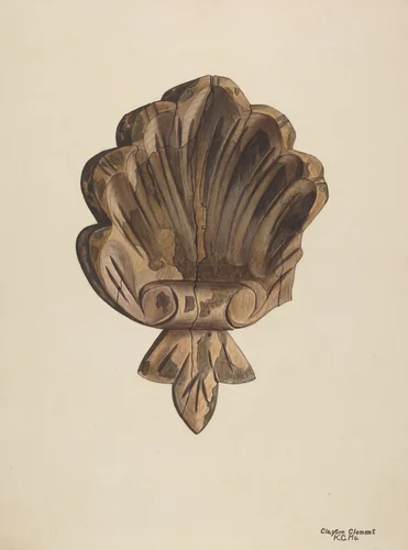 Wood Carving - Shell by Clayton Clements, index of american design, 1939