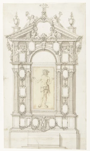 Christus als Man van Smarten by Johannes Wierix, drawing, 1606