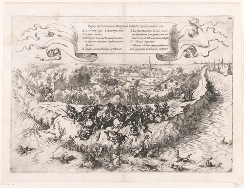 Slag bij Oosterweel, 1567 by Johann Wilhelm Baur, print, 1632