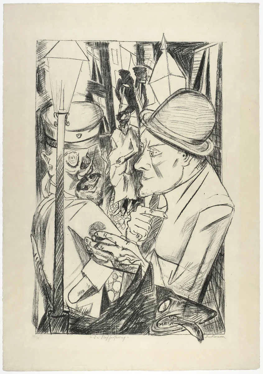 The Way Home (plate 2) [Der Nachhauseweg (Blatt 2)] from Hell (Die Hölle) by Max Beckmann, print, 1919