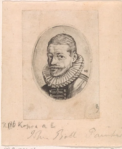 Portret van koopman Hans Felbier by anonymous, print, 1582-1667