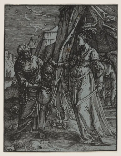 Judith with the Head of Holofernes by Claes Jansz Visscher, print, 1600-1612