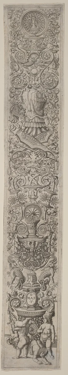 Ornament Panel: Four Children Playing by Andrea Zoan; Giovanni Pietro Birago, print, 1505-1515