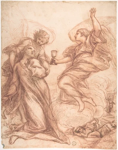 The Agony in the Garden by anonymous, drawing, 1600-1800