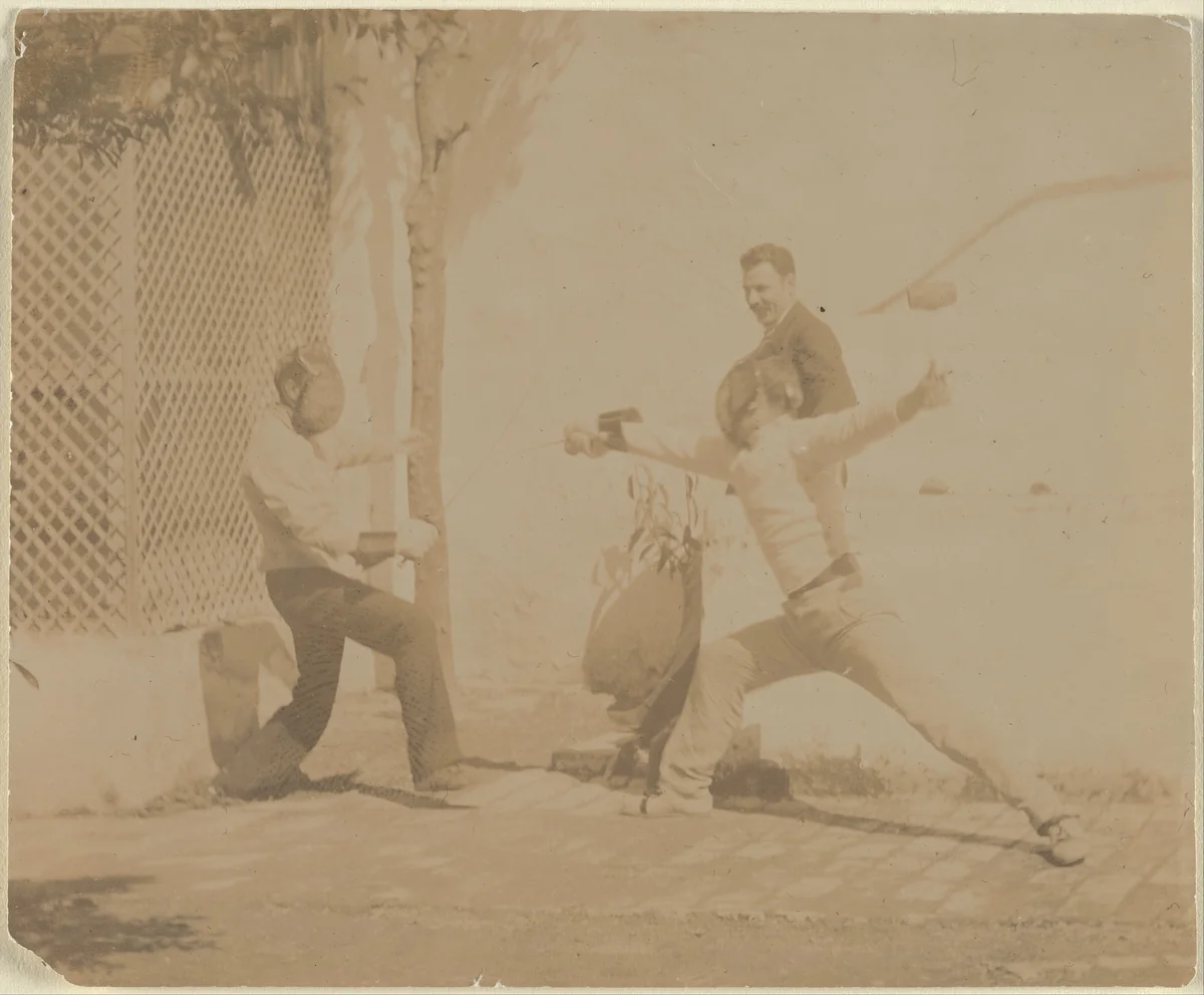 Edmund Quinn Fencing by Thomas Eakins, photograph, 1880-1889