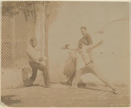 Edmund Quinn Fencing by Thomas Eakins, photograph, 1880-1889