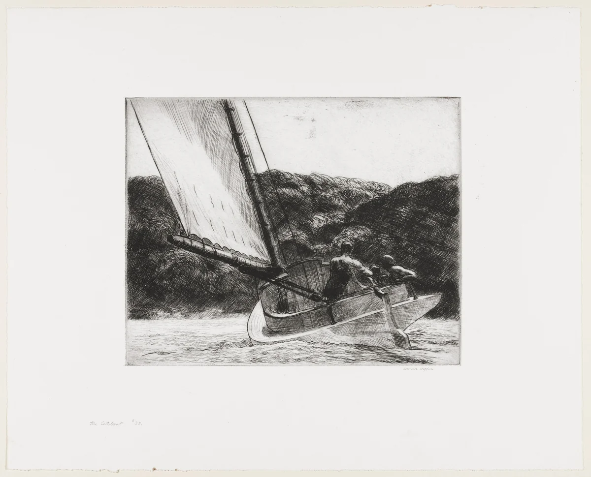 The Catboat by Edward Hopper, print, 1922